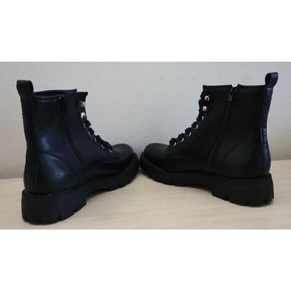 Madden Girl Women's Sz 10M Black Gwinn Side Zip Ankle High Lace-Up Combat Boots - Picture 9 of 10